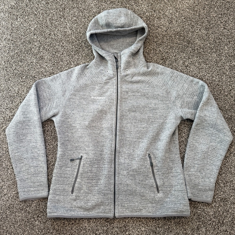 Mammut Jacket Women's XL Heather Gray Kachemak Full Zip Fleece Hoodie Hiking